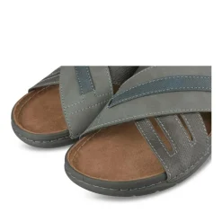 Mules Confort GRIS Homme Motif Uni A Enfiler
