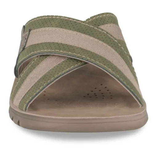 Mules Confort KAKI Homme Motif Uni A Enfiler