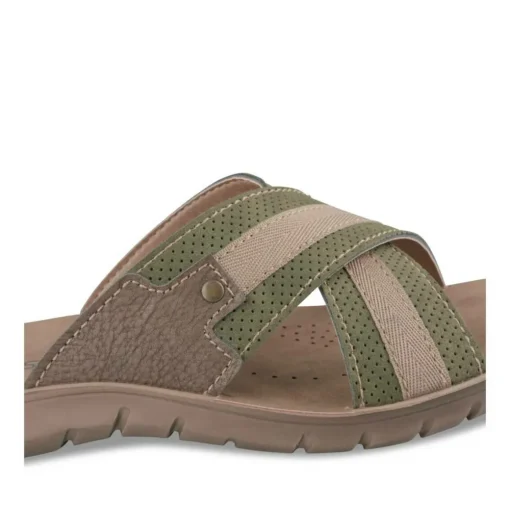 Mules Confort KAKI Homme Motif Uni A Enfiler