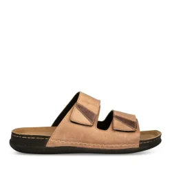Mules Confort MARRON Homme CUIR Motif Uni Scratch