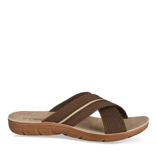 Mules Confort MARRON Homme Motif Uni A Enfiler