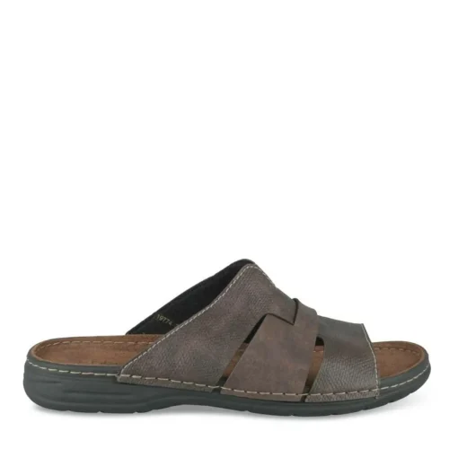 Mules Confort MARRON Homme Motif Uni A Enfiler