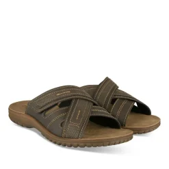 Mules Confort MARRON Homme Motif Uni A Enfiler