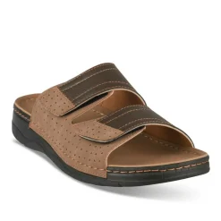 Mules Confort MARRON Homme Motif Uni A Enfiler