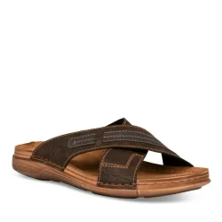 Mules Confort MARRON Homme Motif Uni