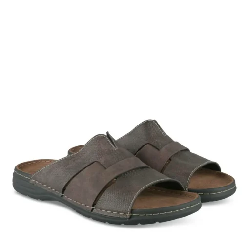 Mules Confort MARRON Homme Motif Uni A Enfiler