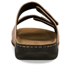 Mules Confort MARRON Homme CUIR Motif Uni Scratch