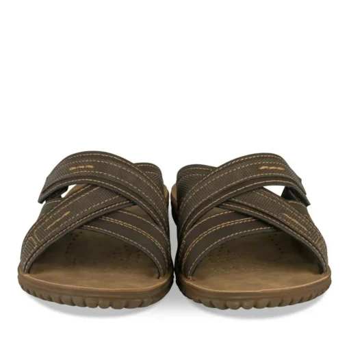 Mules Confort MARRON Homme Motif Uni A Enfiler