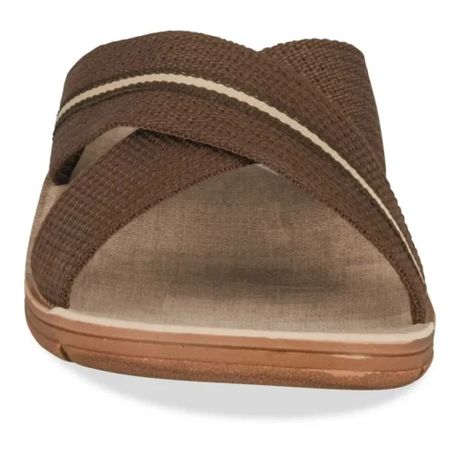 Mules Confort MARRON Homme Motif Uni A Enfiler