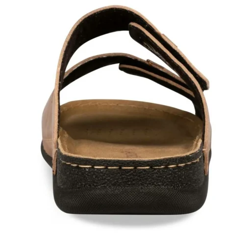 Mules Confort MARRON Homme CUIR Motif Uni Scratch
