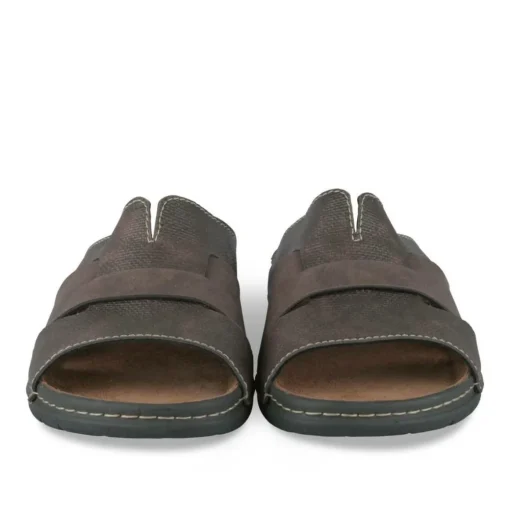 Mules Confort MARRON Homme Motif Uni A Enfiler