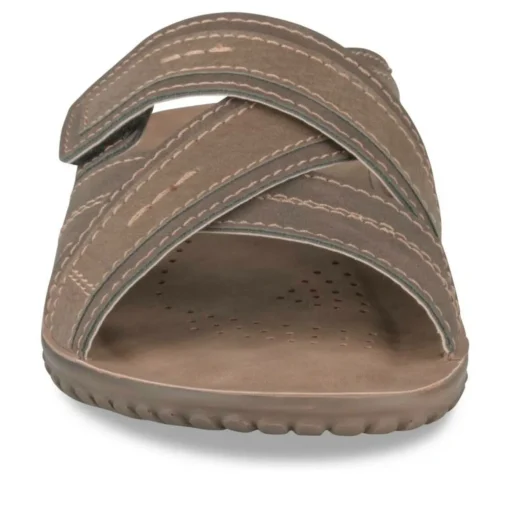 Mules Confort MARRON Homme Motif Uni A Enfiler
