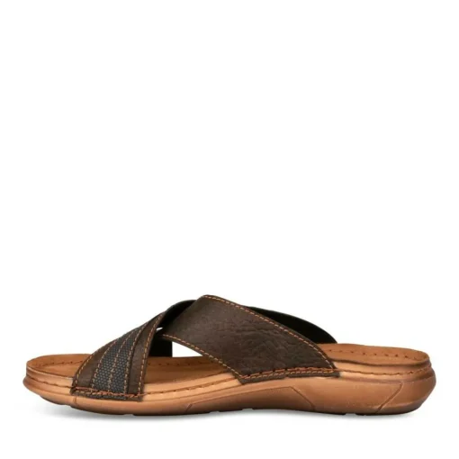 Mules Confort MARRON Homme Motif Uni