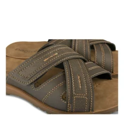 Mules Confort MARRON Homme Motif Uni A Enfiler