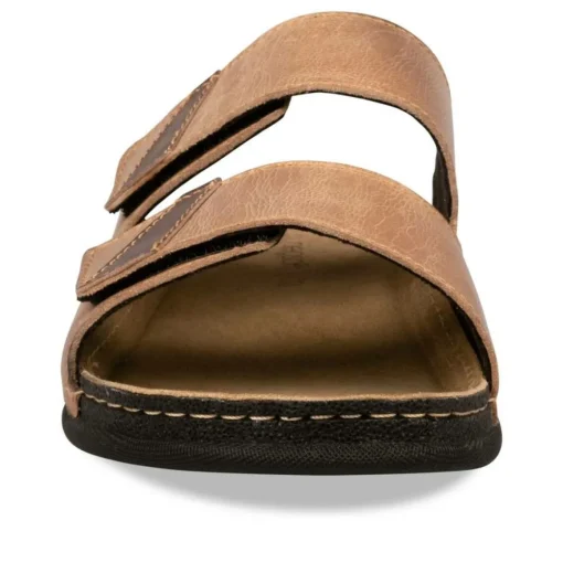 Mules Confort MARRON Homme CUIR Motif Uni Scratch