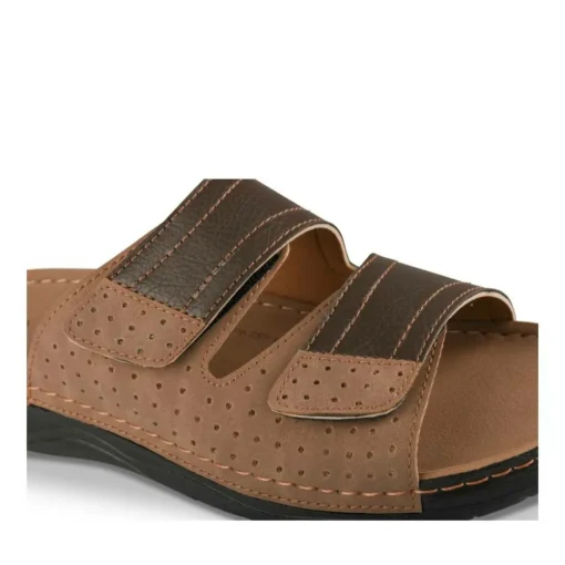 Mules Confort MARRON Homme Motif Uni A Enfiler