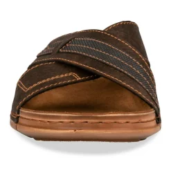 Mules Confort MARRON Homme Motif Uni