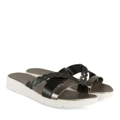 Mules Confort NOIR Femme Motif Uni A Enfiler