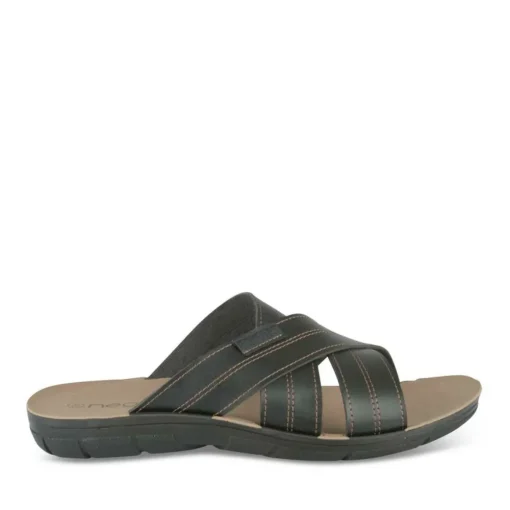Mules Confort NOIR Homme Motif Uni A Enfiler