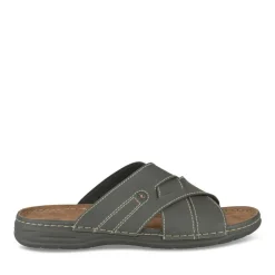 Mules Confort NOIR Homme Motif Uni A Enfiler
