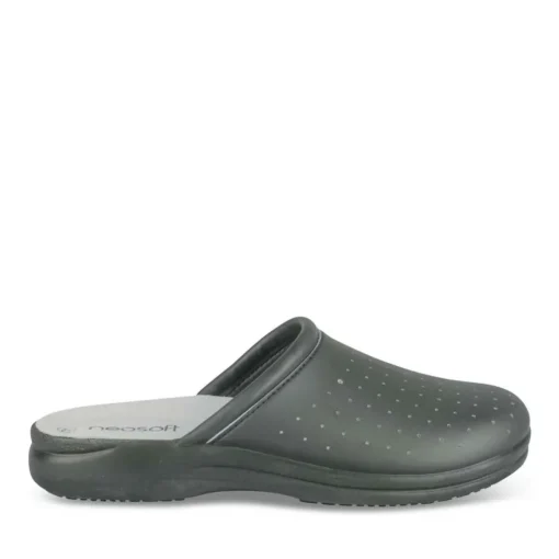 Mules Confort NOIR Homme Motif Uni A Enfiler