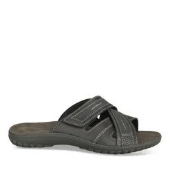 Mules Confort NOIR Homme Motif Uni A Enfiler