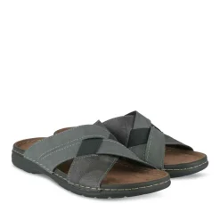Mules Confort NOIR Homme Motif Uni A Enfiler