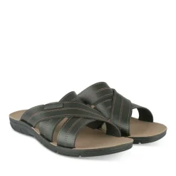 Mules Confort NOIR Homme Motif Uni A Enfiler
