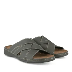 Mules Confort NOIR Homme Motif Uni A Enfiler