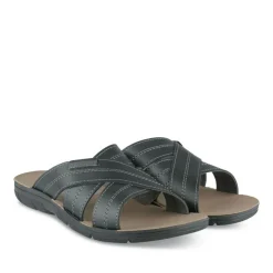 Mules Confort NOIR Homme Motif Uni A Enfiler