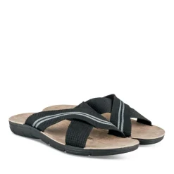Mules Confort NOIR Homme Motif Uni A Enfiler