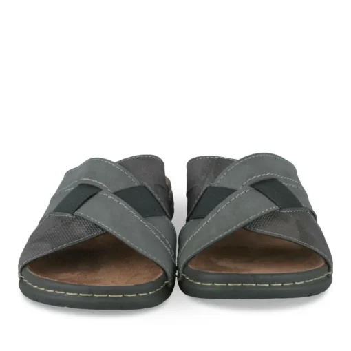 Mules Confort NOIR Homme Motif Uni A Enfiler