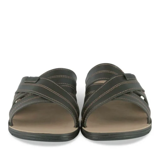 Mules Confort NOIR Homme Motif Uni A Enfiler