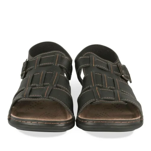 Mules Confort NOIR Homme Motif Uni A Enfiler