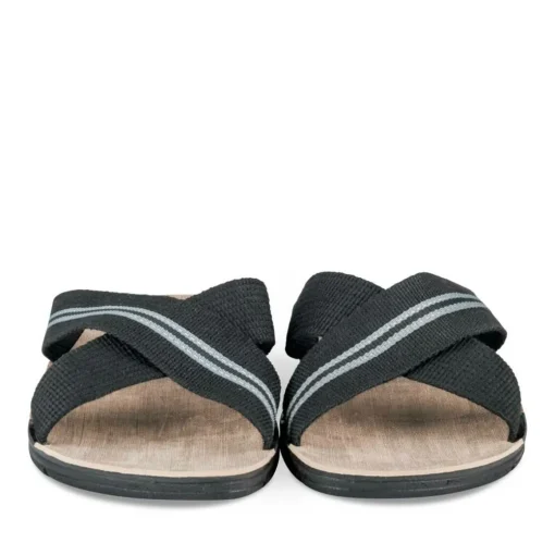 Mules Confort NOIR Homme Motif Uni A Enfiler