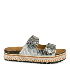 Mules Corde ARGENT Femme Motif Paillettes A Enfiler