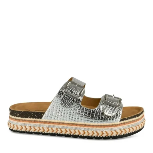 Mules Corde ARGENT Femme Motif Paillettes A Enfiler