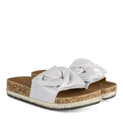 Mules Corde ARGENT Femme Motif Uni A Enfiler