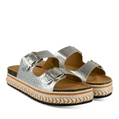 Mules Corde ARGENT Femme Motif Paillettes A Enfiler