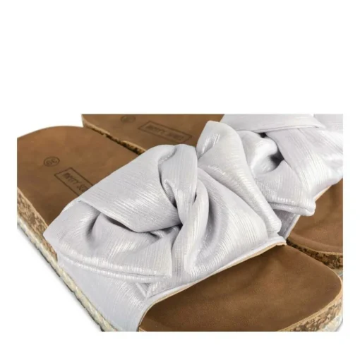 Mules Corde ARGENT Femme Motif Uni A Enfiler