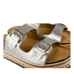 Mules Corde ARGENT Femme Motif Paillettes A Enfiler