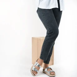 Mules Corde ARGENT Femme Motif Paillettes A Enfiler