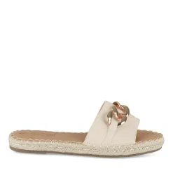 Mules Corde BEIGE Femme Motif Chaîne A Enfiler