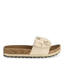 Mules Corde BEIGE Femme Motif Rayures A Enfiler