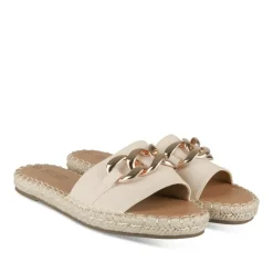 Mules Corde BEIGE Femme Motif Chaîne A Enfiler