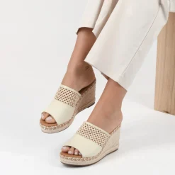 Mules Corde BEIGE Femme Motif Uni A Enfiler