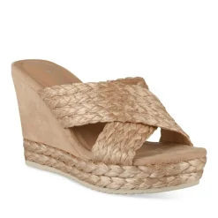 Mules Corde BEIGE Femme Motif Tressé A Enfiler