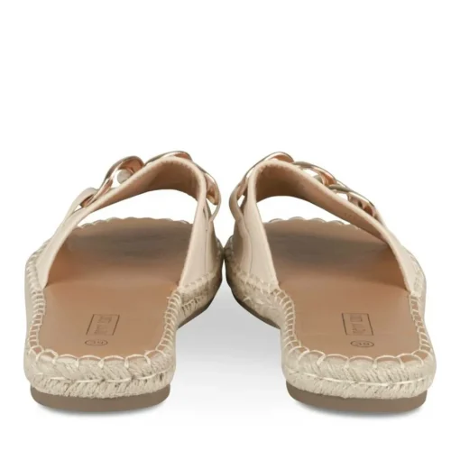 Mules Corde BEIGE Femme Motif Chaîne A Enfiler