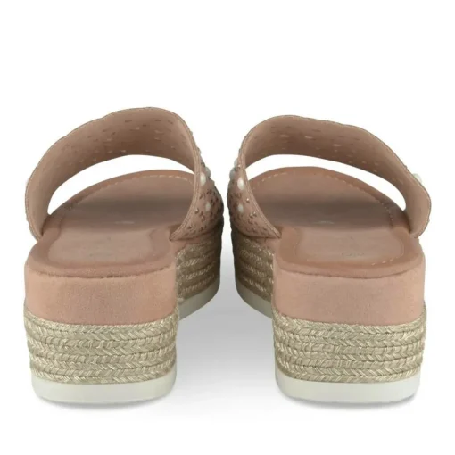 Mules Corde BEIGE Femme Motif Paillettes A Enfiler