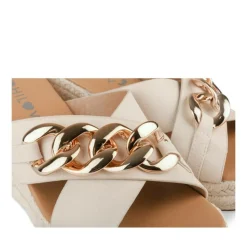 Mules Corde BEIGE Femme Motif Chaîne A Enfiler
